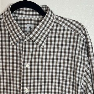 Lorenzini Classic Brown and White Checkered Men's Shirt XL